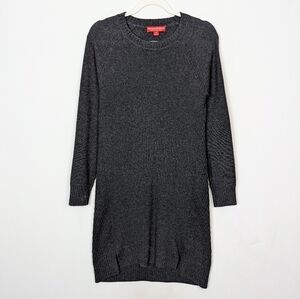 Krimson Klover  sz M Dark Gray Merino Wool Long Sleeve Sweater Dress Knit Knee